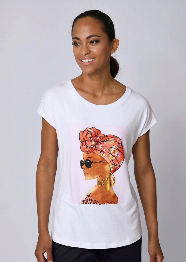 Shirt mit modischem Druck im Vorderteil