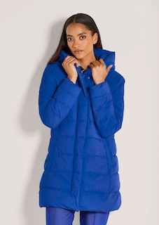 Lange Steppjacke mit Kapuze thumbnail 1