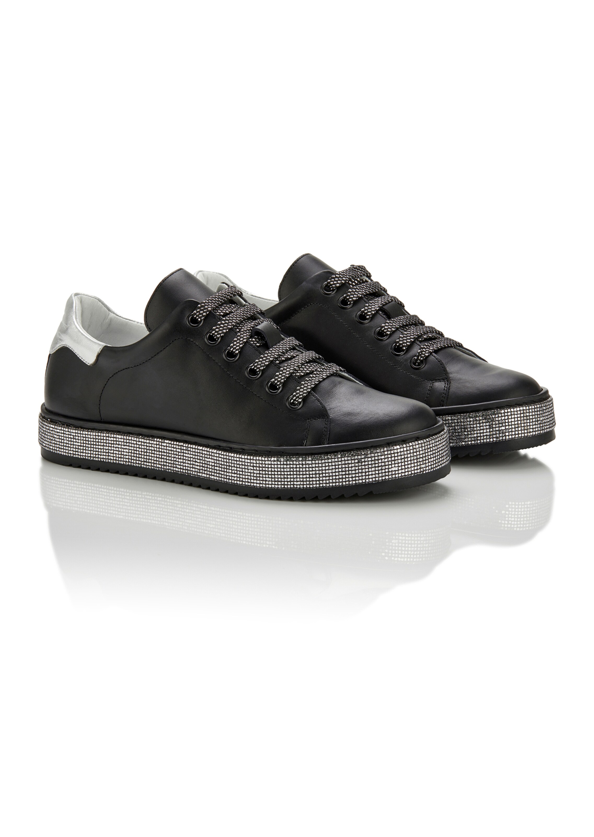 Leather lace-up trainers