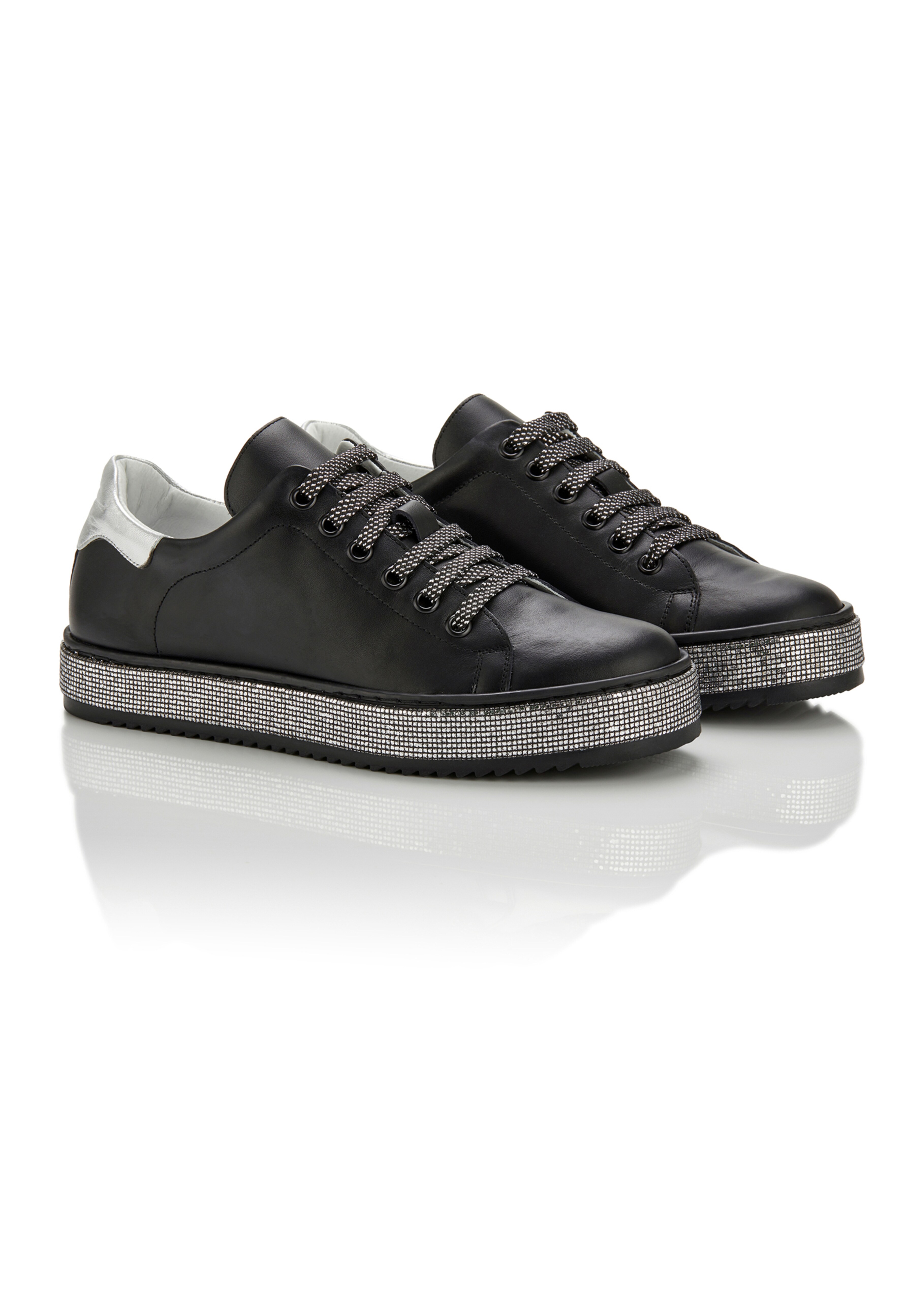 Leather lace-up trainers