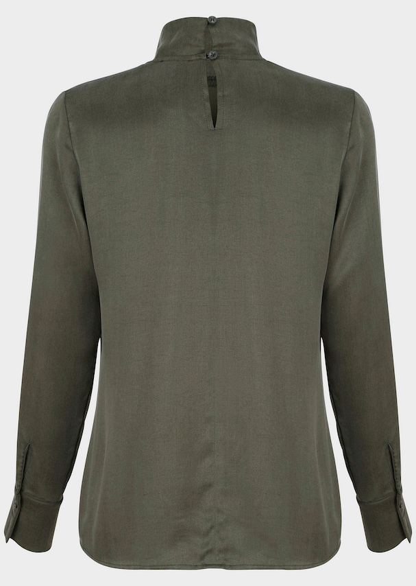 Satinbluse mit Stehkragen 6