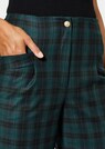Straight checked trousers in high-waist style thumbnail 5