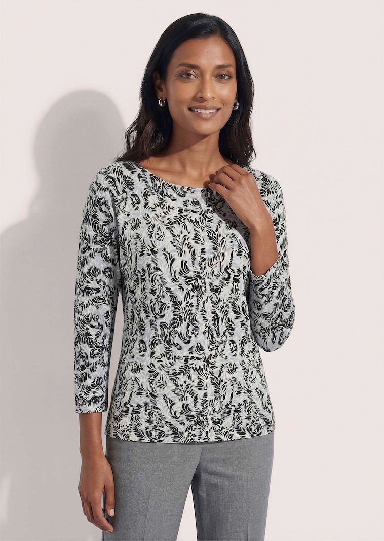 Kaschmirpullover mit Allover-Druck
