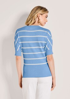 Ringelpullover mit Halbarm und breitem Bund thumbnail 3