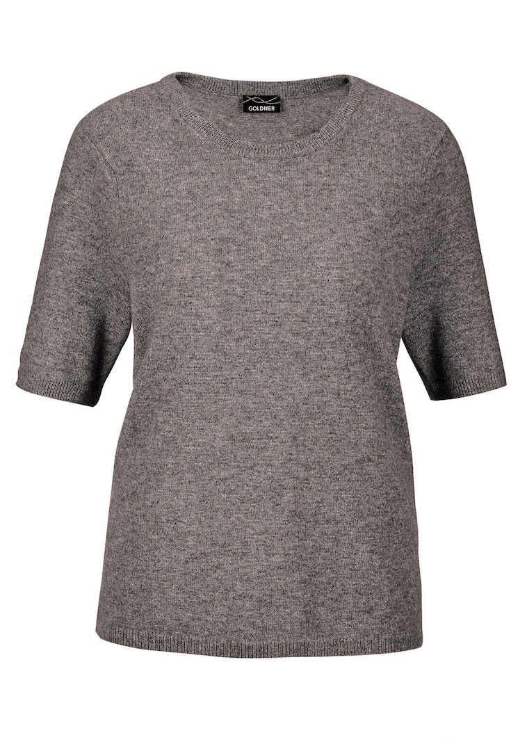 Halbarmpullover mit Rundhals aus Kaschmir