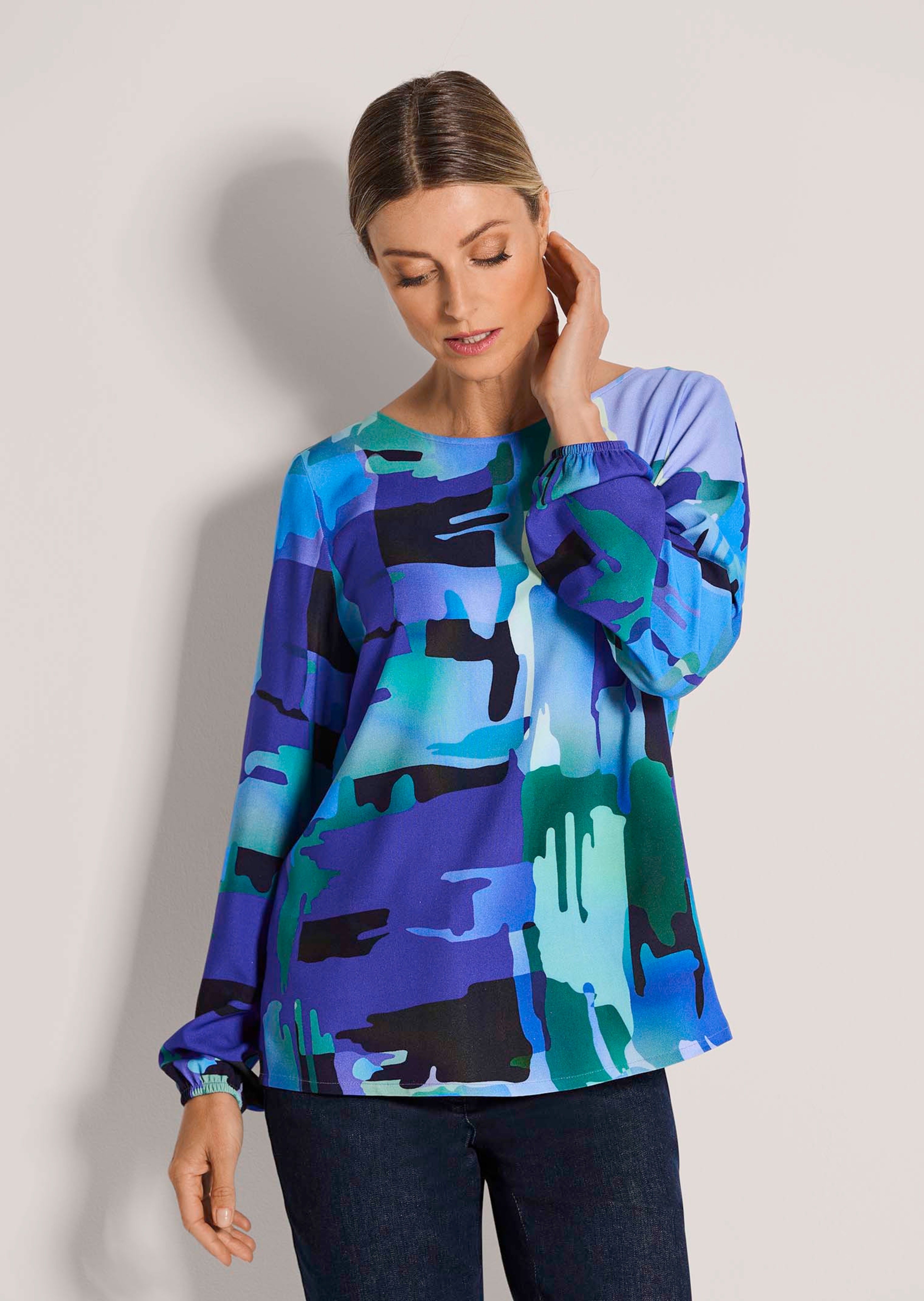Blouse en viscose avec encolure bateau