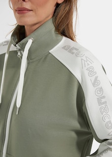 Sweatjacke mit Schriftzug an den Ärmeln thumbnail 5