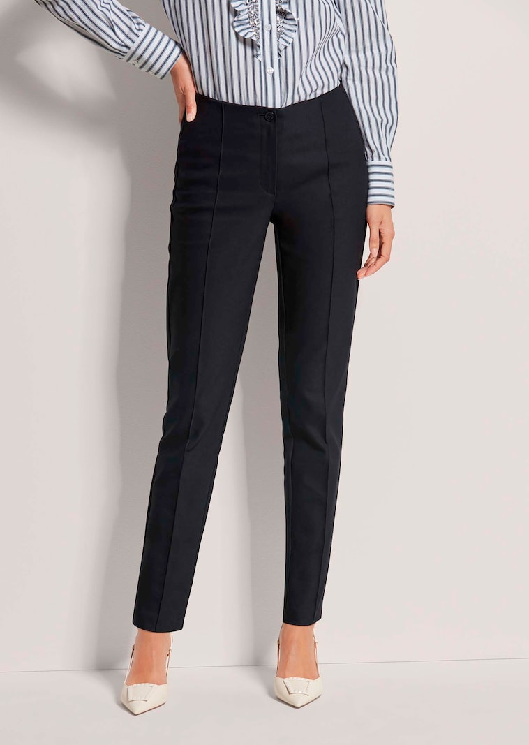 Schlanke Stretch-Hose mit Biese