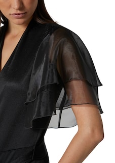 Metallic-look blouse with transparent sleeves thumbnail 5