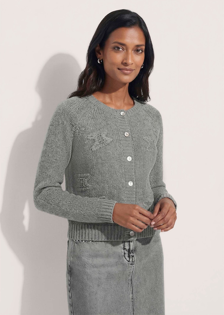 Cardigan en cachemire avec broderie à la main