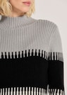 Rippstrick-Pullover mit Blockstreifen und Stehkragen thumbnail 5