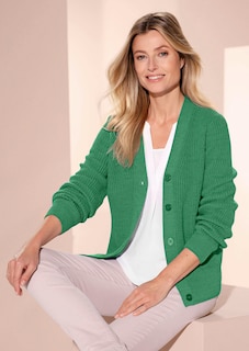 Pflegeleichte Strickjacke in hochwertiger Rippenstruktur thumbnail 7