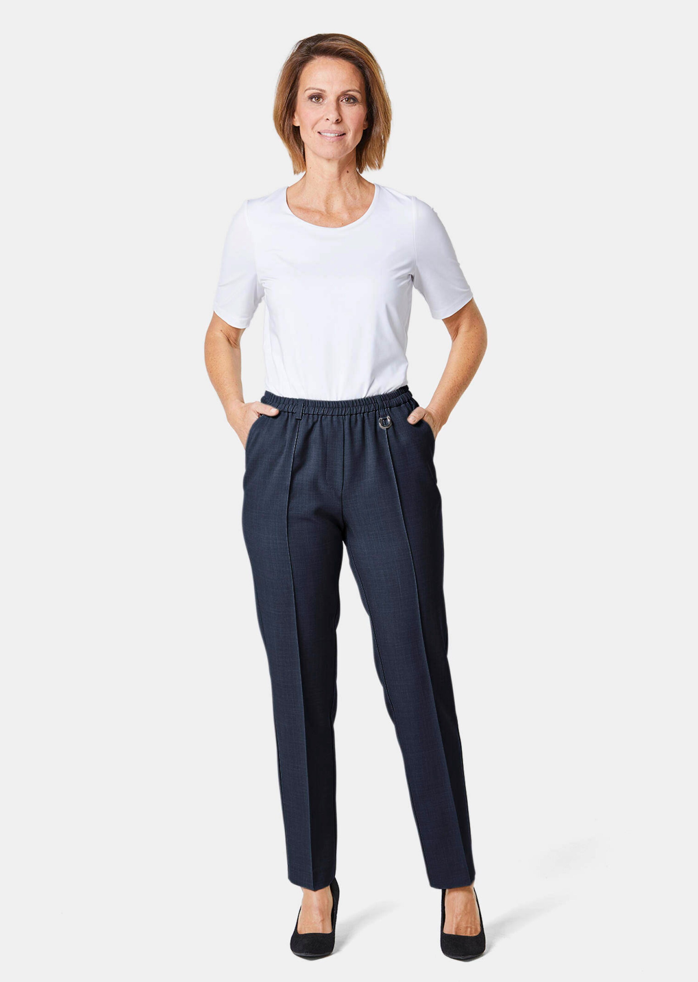 Pantalon quasi infroissable LOUISA traité SilverFresh - anthracite - Gr. 40 de Goldner Fashion
