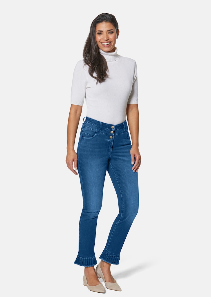 Jeans with pleated hem 1