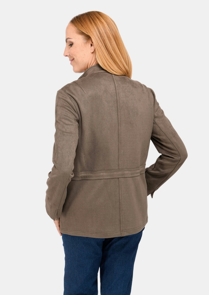 Blazer in weicher Velourslederoptik