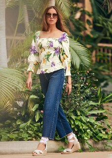 7/8-Jeans mit Fransensaum in Culotte-Form thumbnail 2