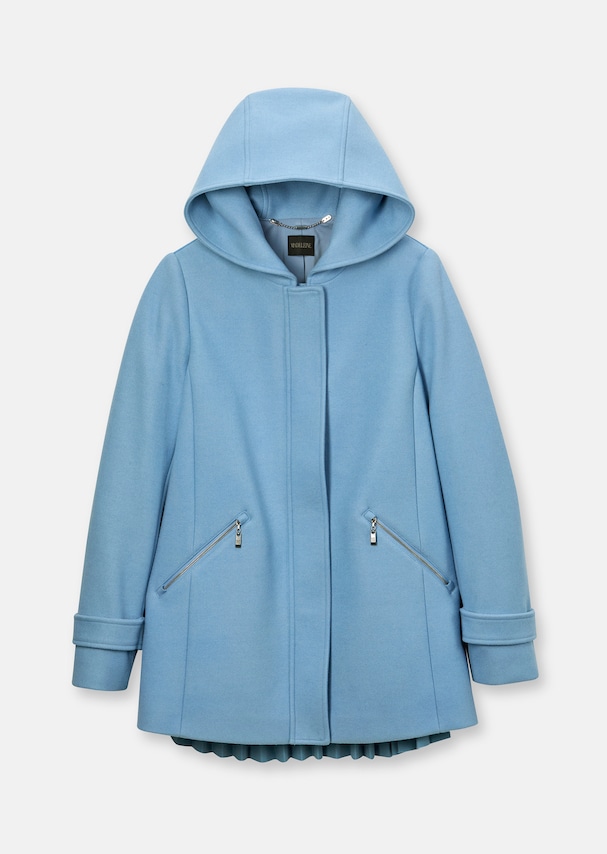 The A-line hooded jacket with pleated back 5