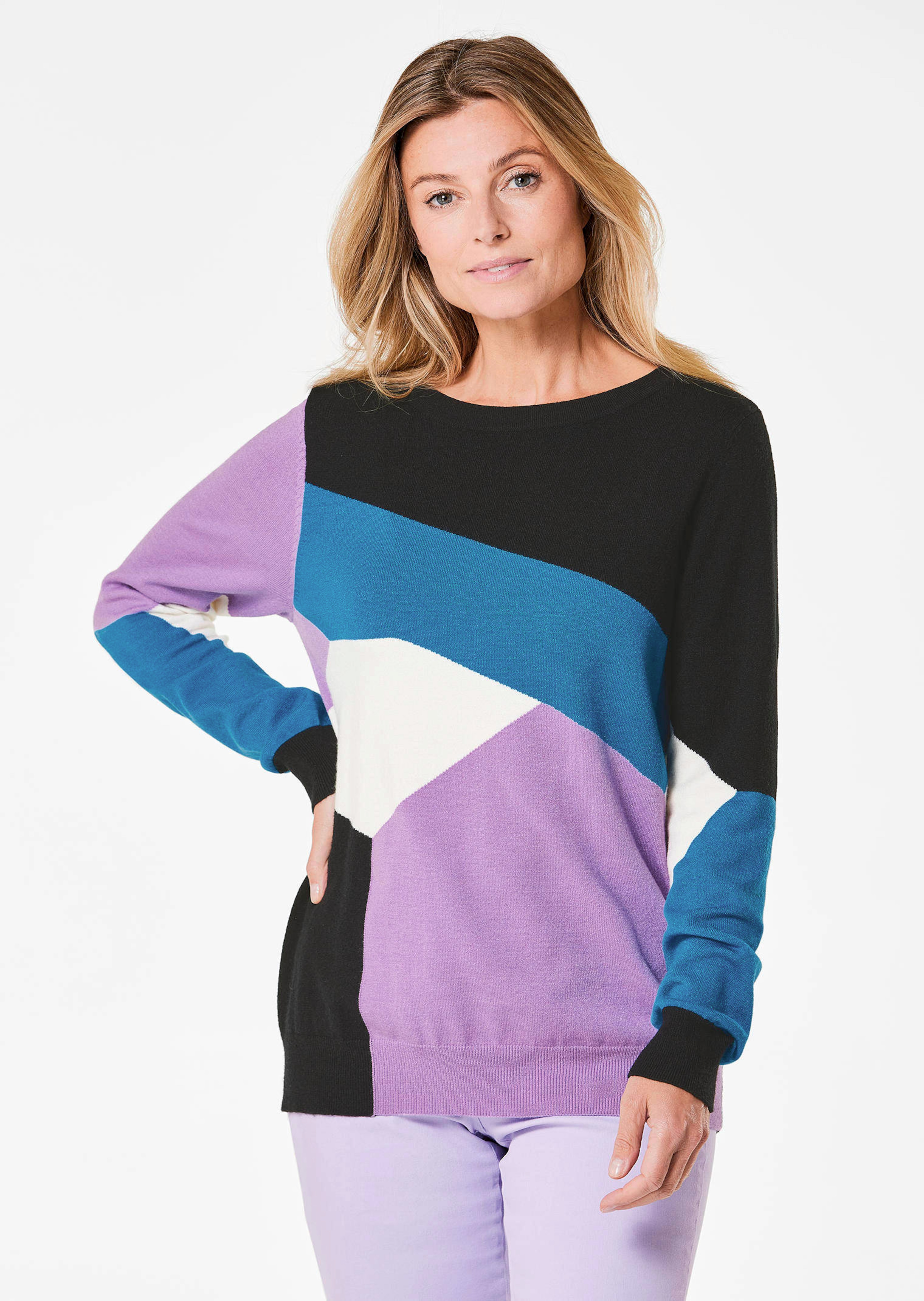 Tricot pullover met intarsiapatroon