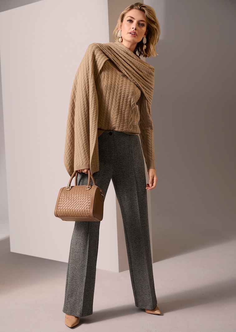 Kaschmir-Pullover mit V-Ausschnitt