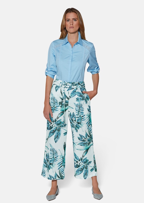 Culottes with unique print and tie belt 1