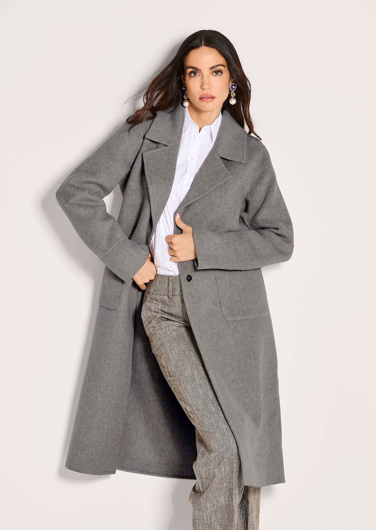 Doubleface-Wollmantel mit Kamelhaar