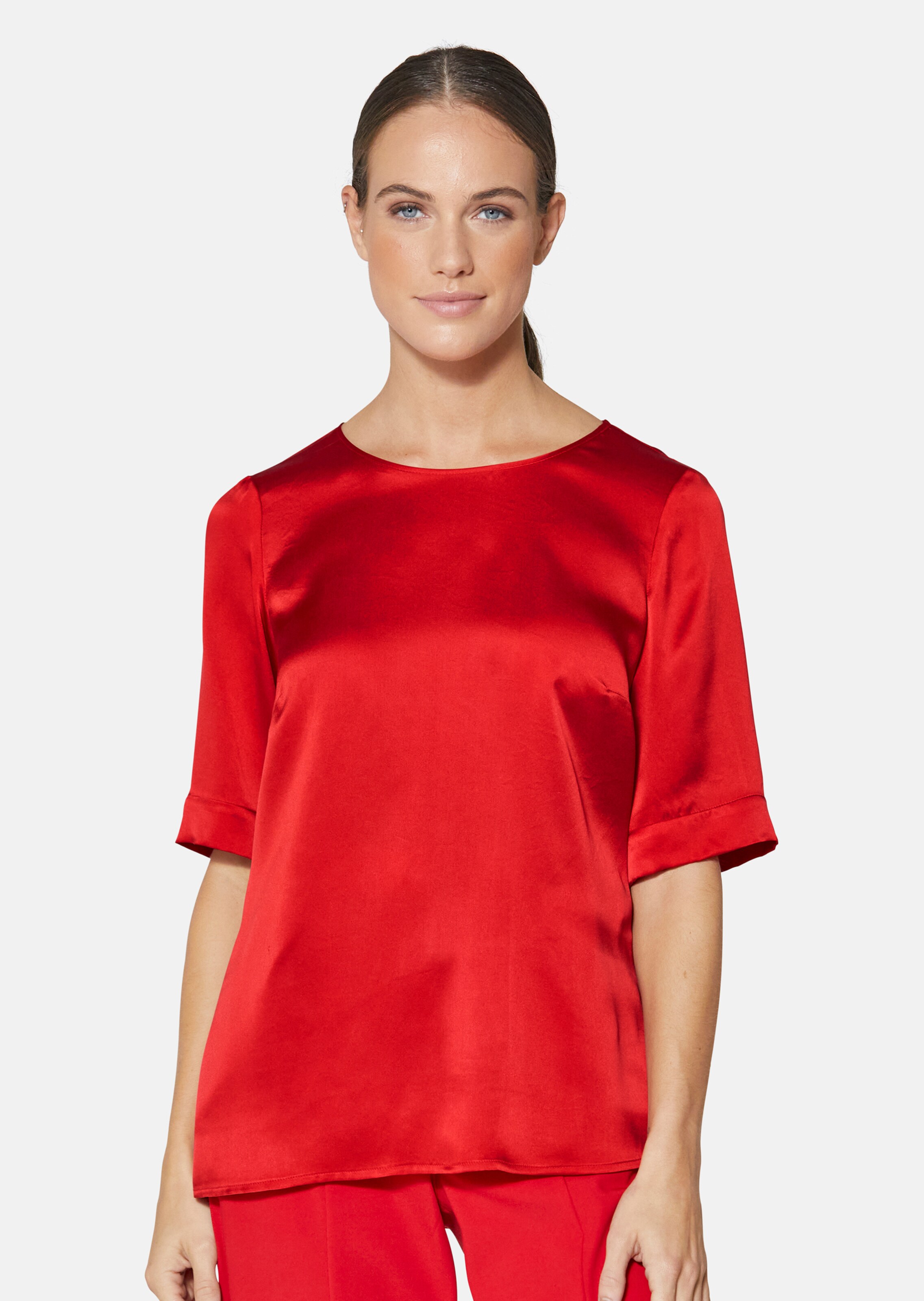 Seidenbluse mit Halbarm