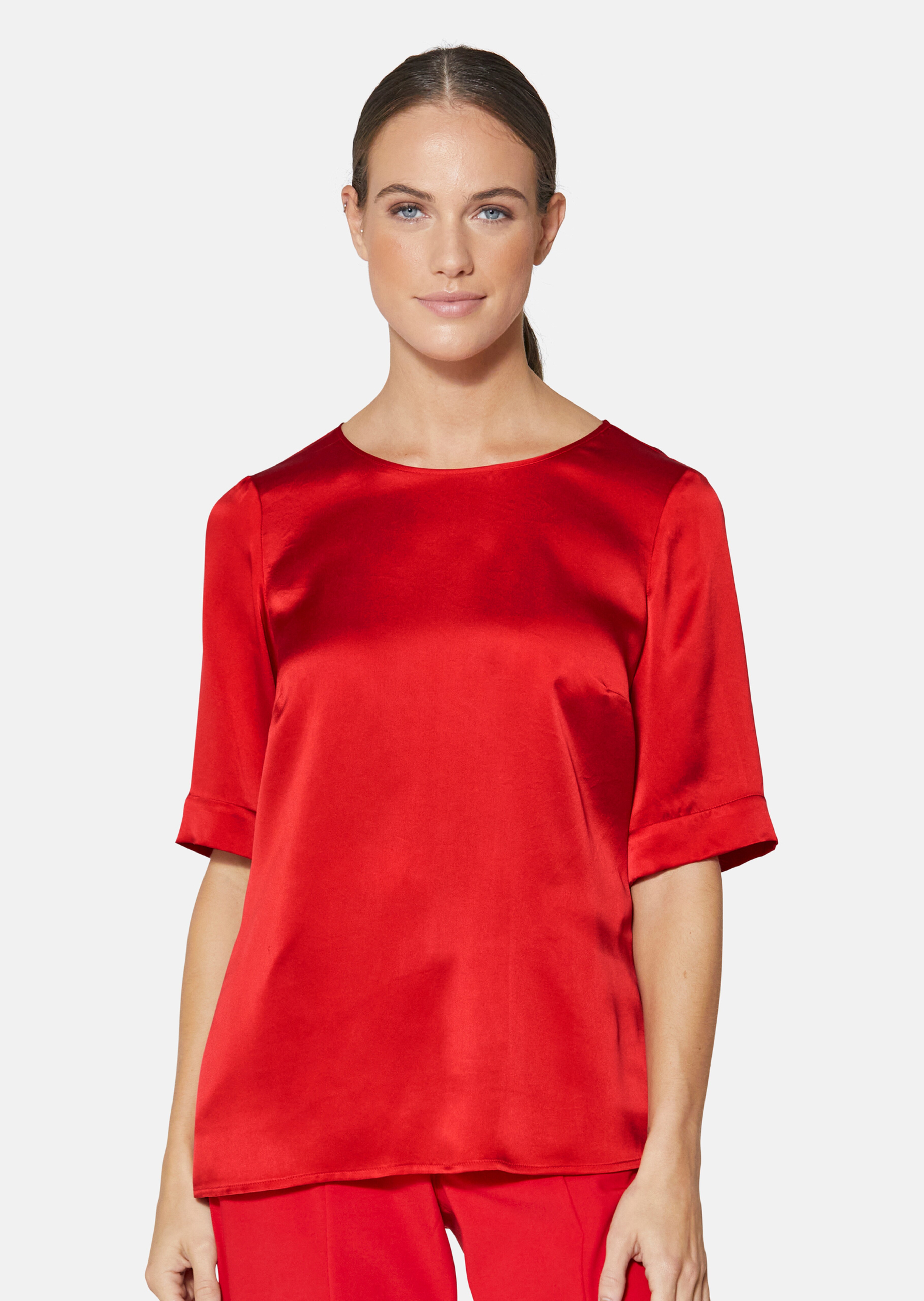 Seidenbluse mit Halbarm