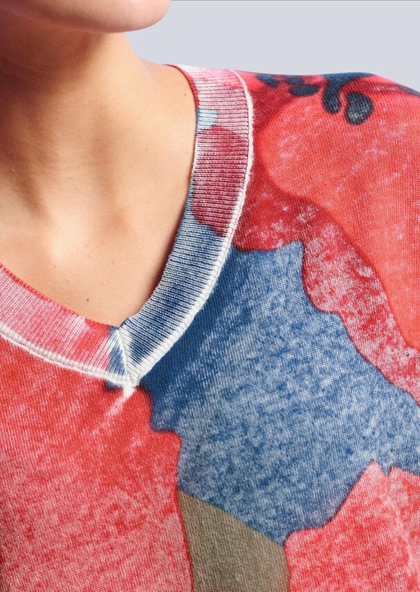 Druckpullover mit floralem Druck 1