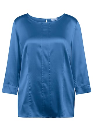 koningsblauw Comfortabele blouse van bijzonder fijne zijde