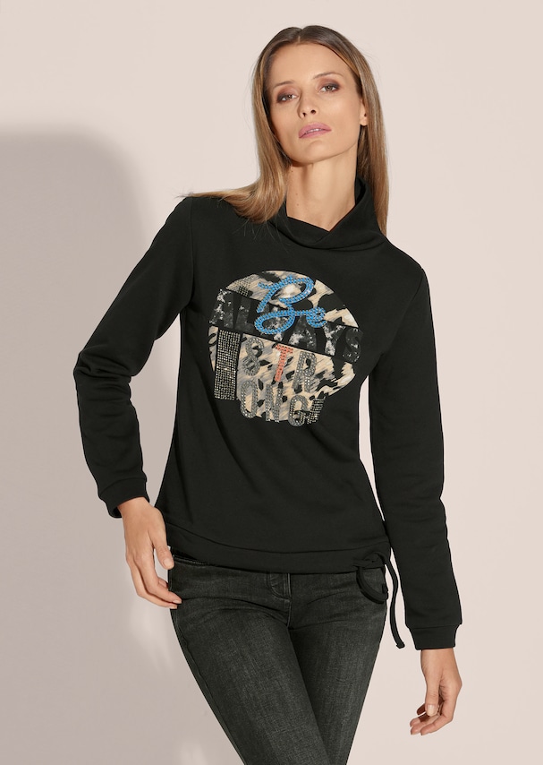 Printed sweatshirt with sparkling effects