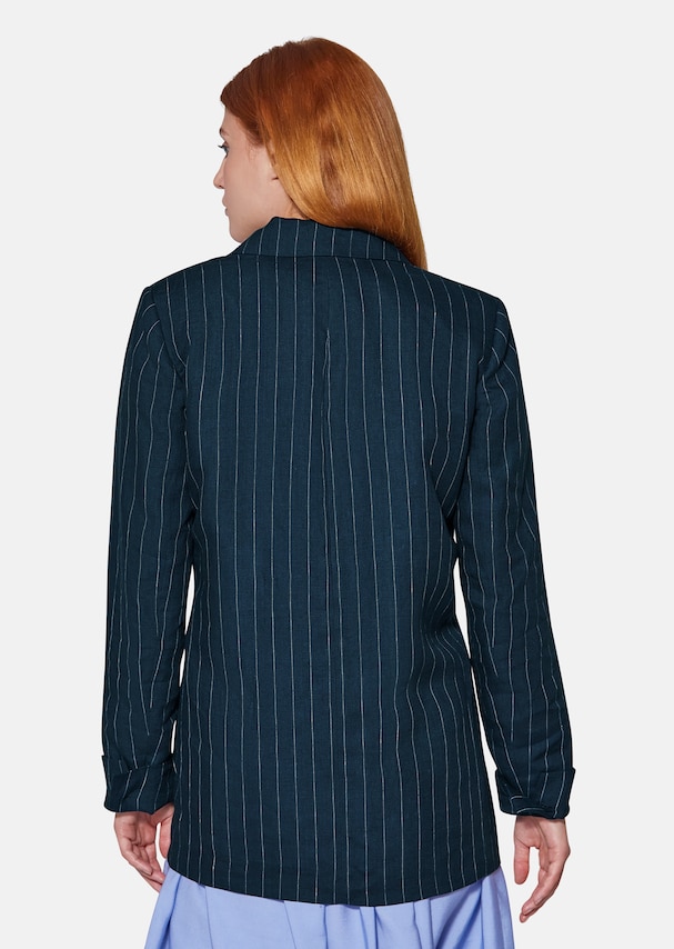 Linen blazer with elegant pinstripes 2
