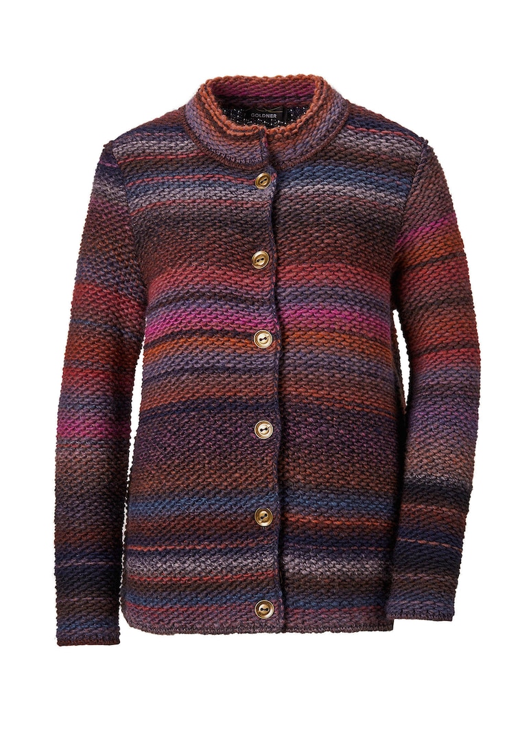 Cardigan en milleraies multicolores