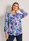 Bluse mit Blumenprint und Bordüre thumbnail 1