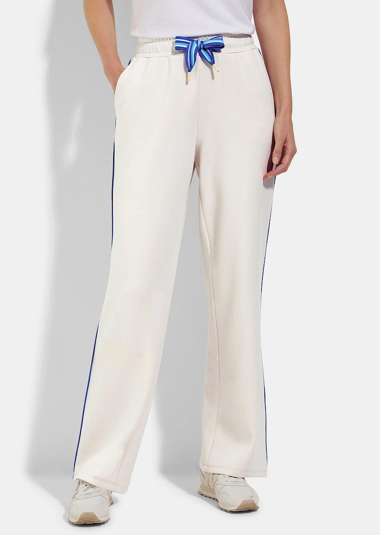 Sweatbroek met contrasterende biezen
