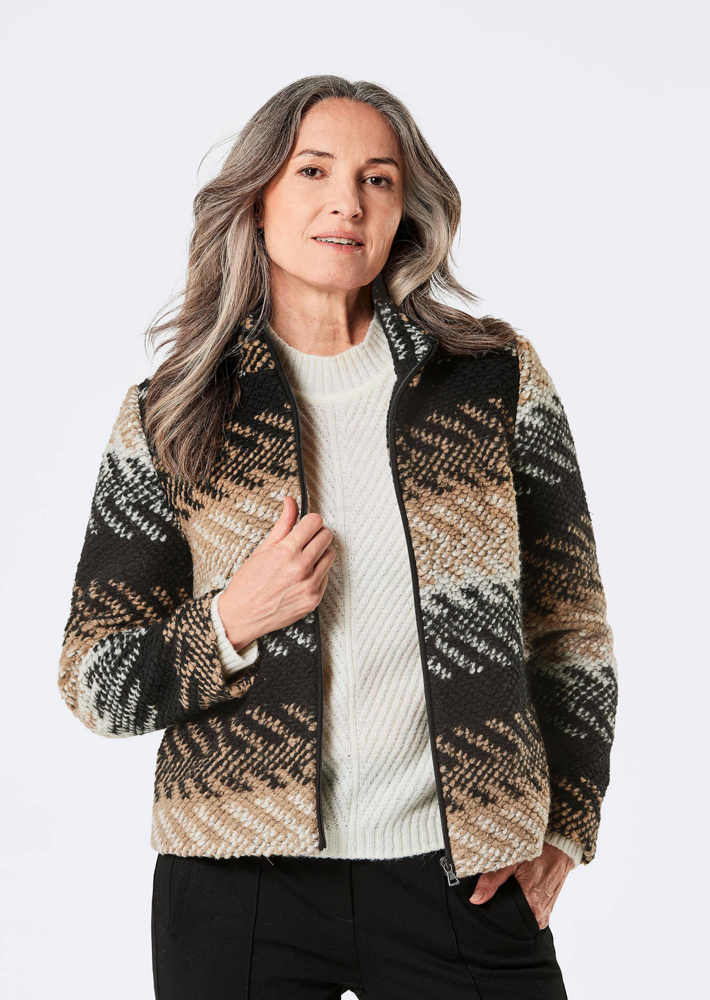 Wolljacke mit Jacquardmuster