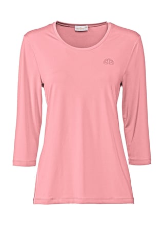 rosé Shirt met ronde hals en 3/4-mouwen
