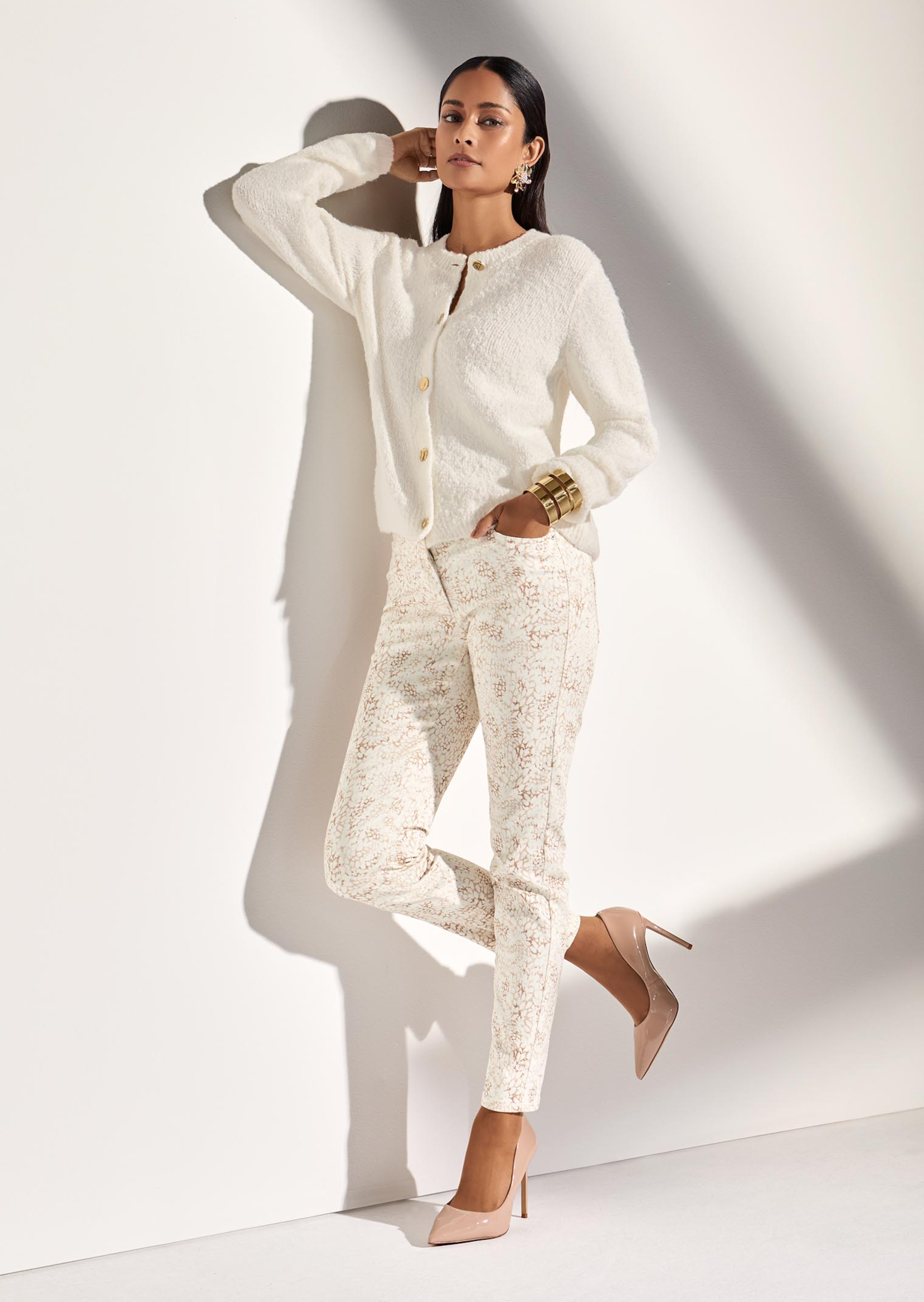 Pantalon slim à motif en style 4 poches