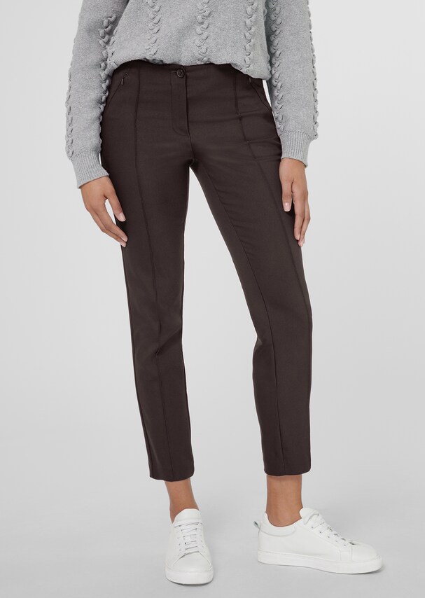 Skinny fit stretch trousers with piping