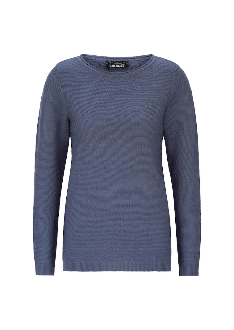 Fijn gebreide tricot pullover met boothals
