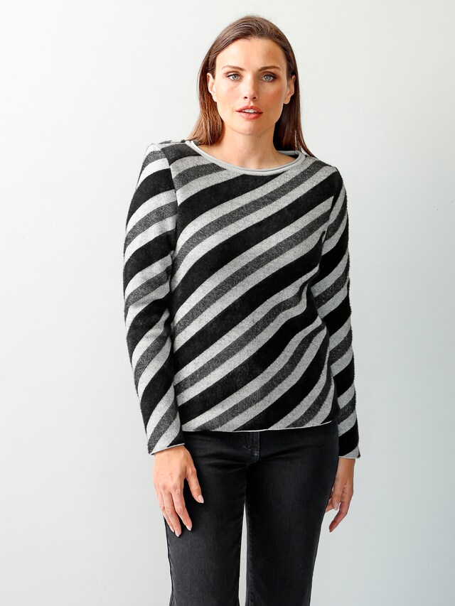 Pullover mit Streifen in Effektgarn