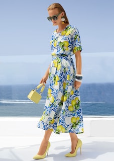 A-Linienrock mit mediterranem Zitronen-Print thumbnail 7