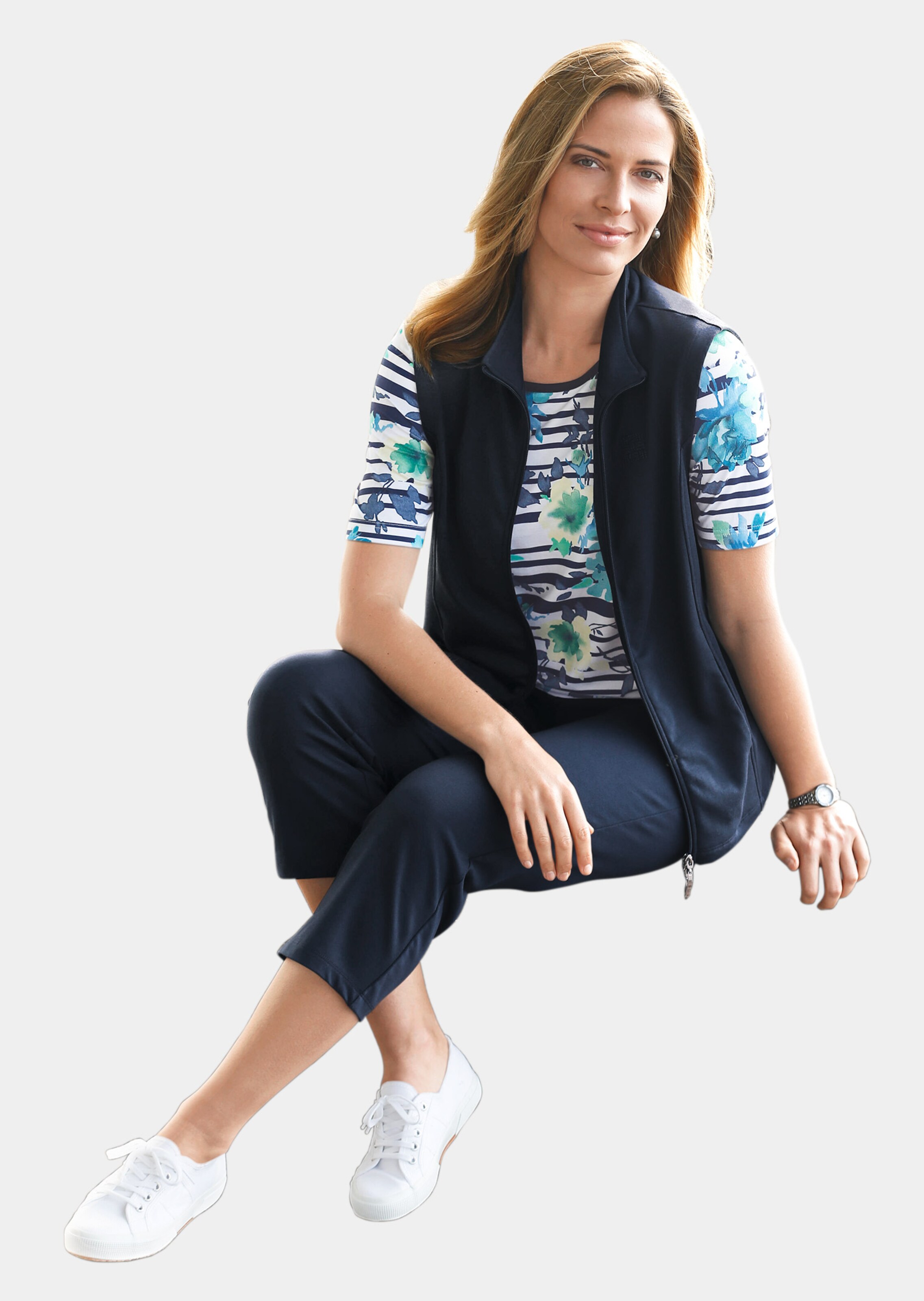 Gilet sweat - marine - Gr. 52 de Goldner Fashion