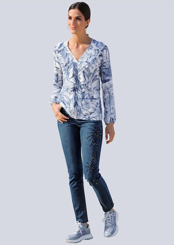 Jeans mit auffallender Stückereien 1