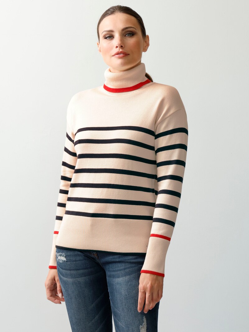 Pullover mit Streifen in Kontrastfarbe