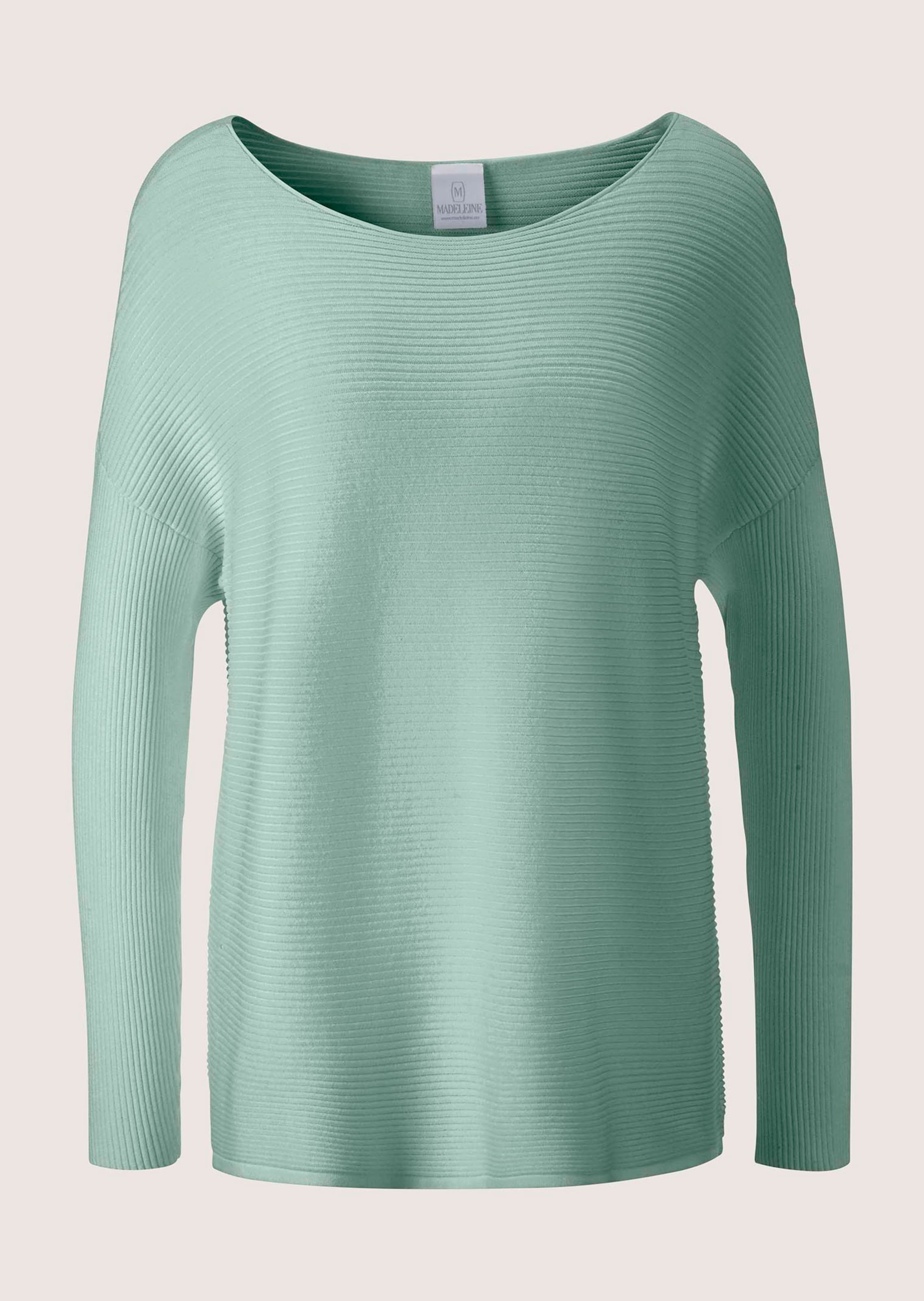 Cross-ribbed knitted jumper with long sleeves