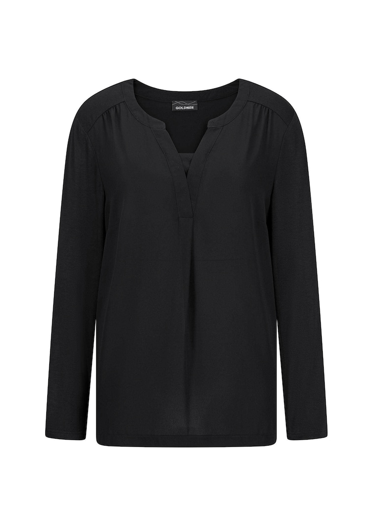 Blusenshirt mit Chiffon-Einsatz