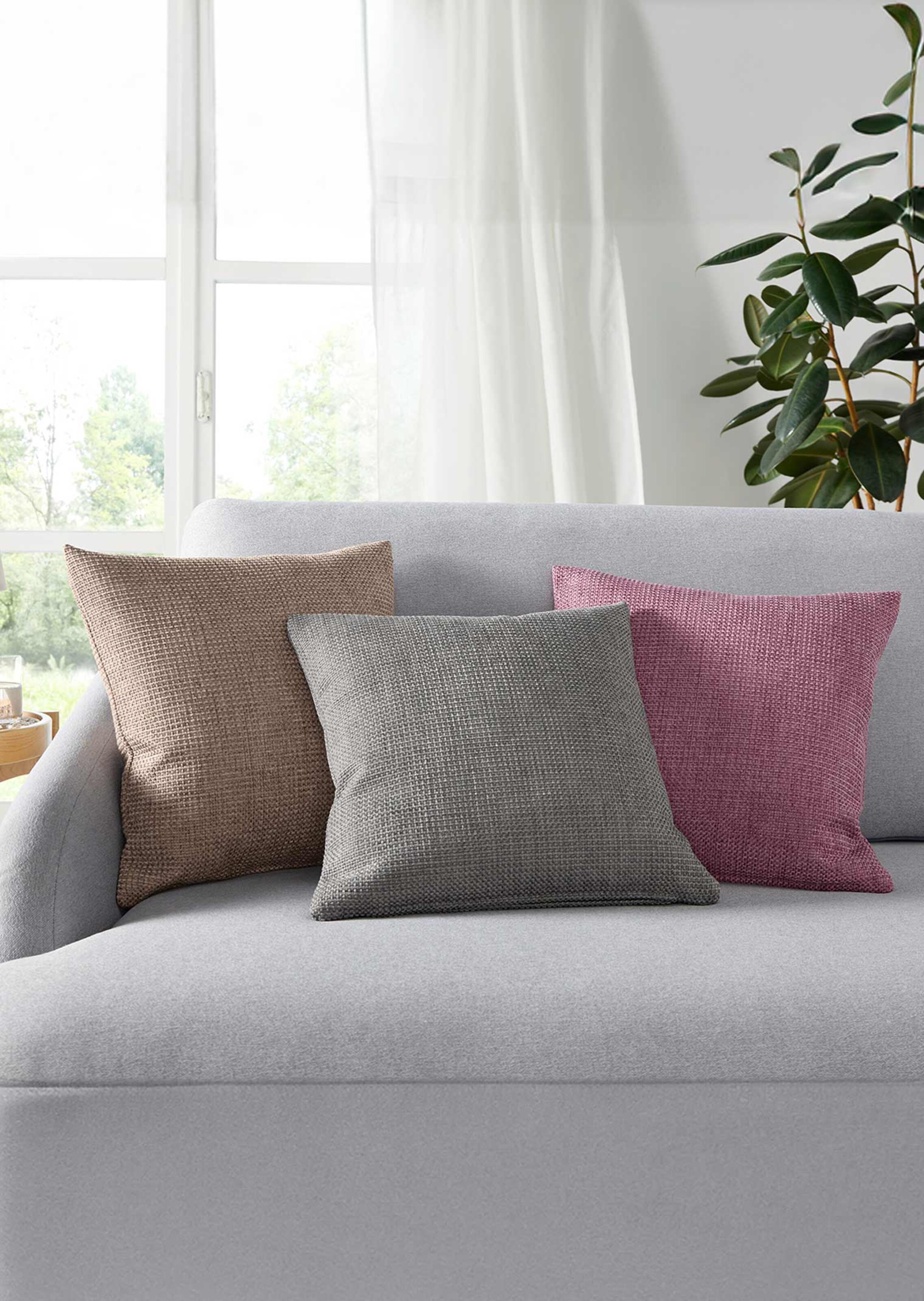 Housse de coussin zippée - rose - Gr. 40 x 40 cm de Goldner Fashion