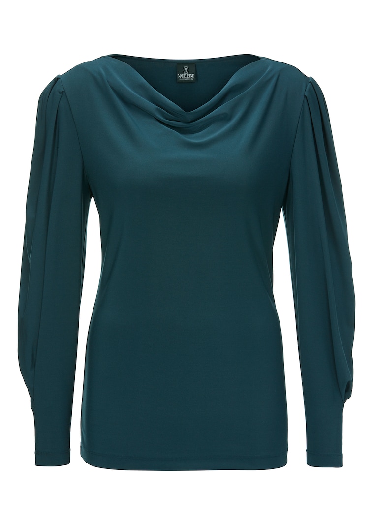 Langarm-Shirt mit Wasserfall-Ausschnitt