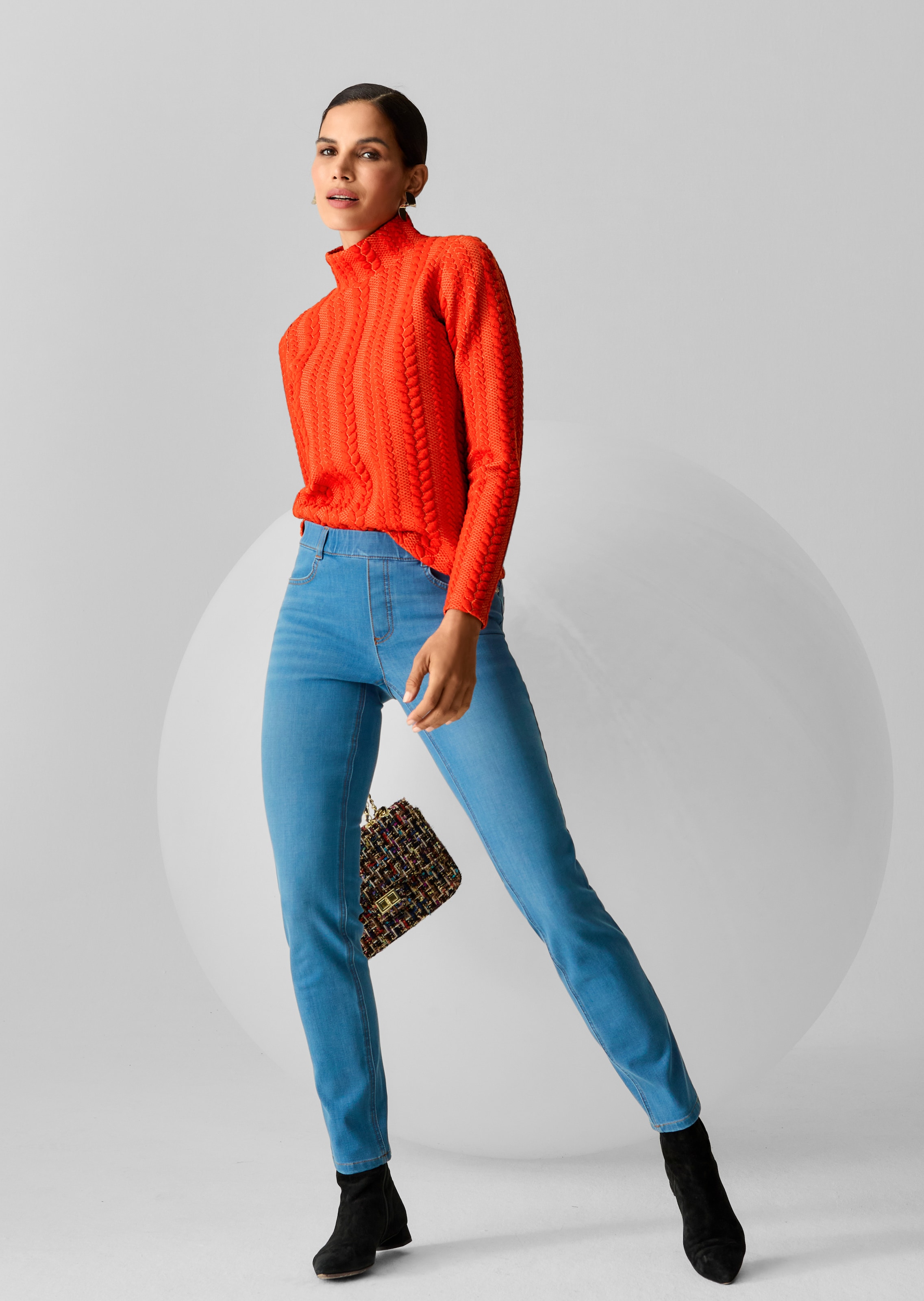 Sweatshirt mit Zopfstruktur