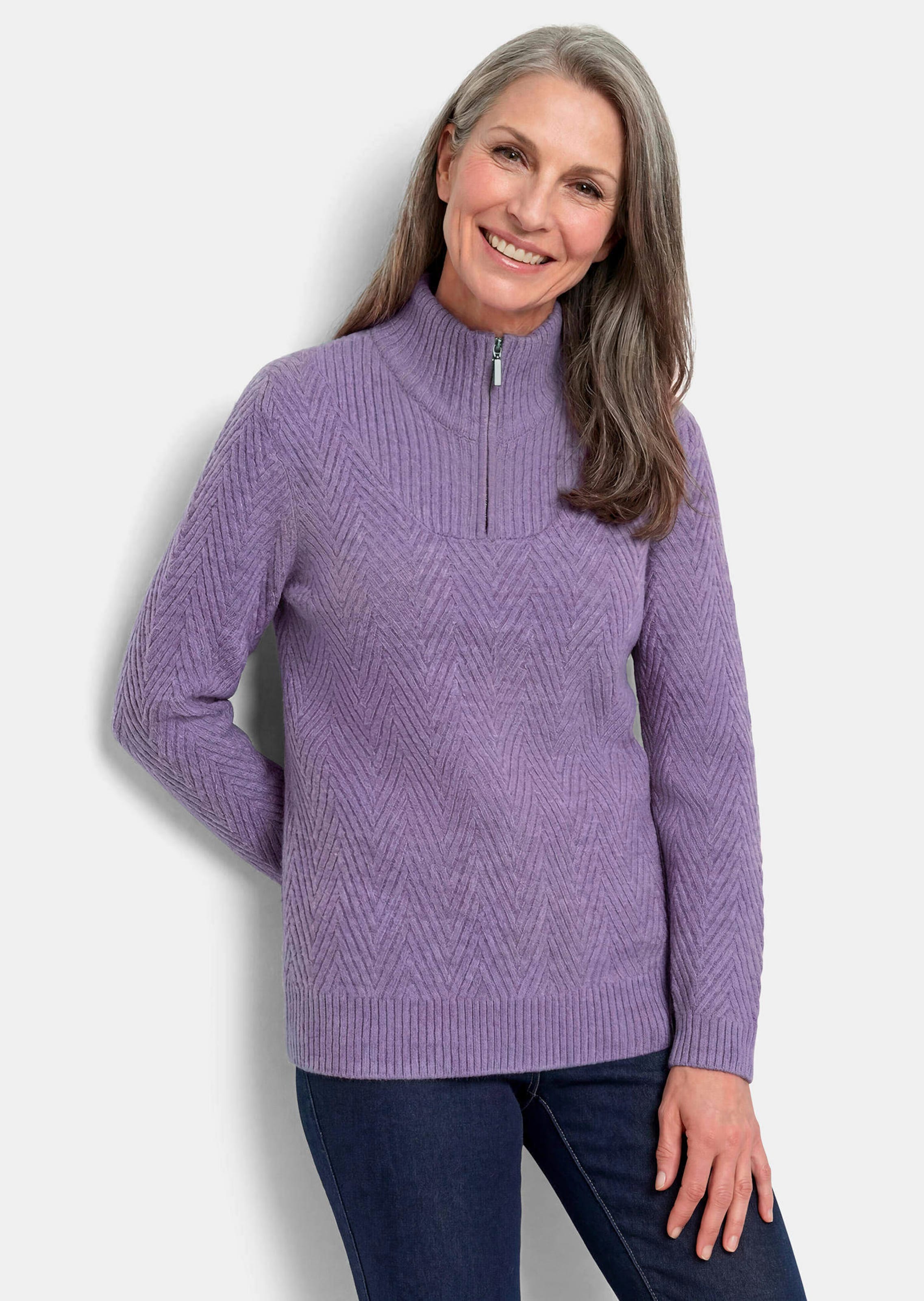 Tricot pullover met troyerkraag